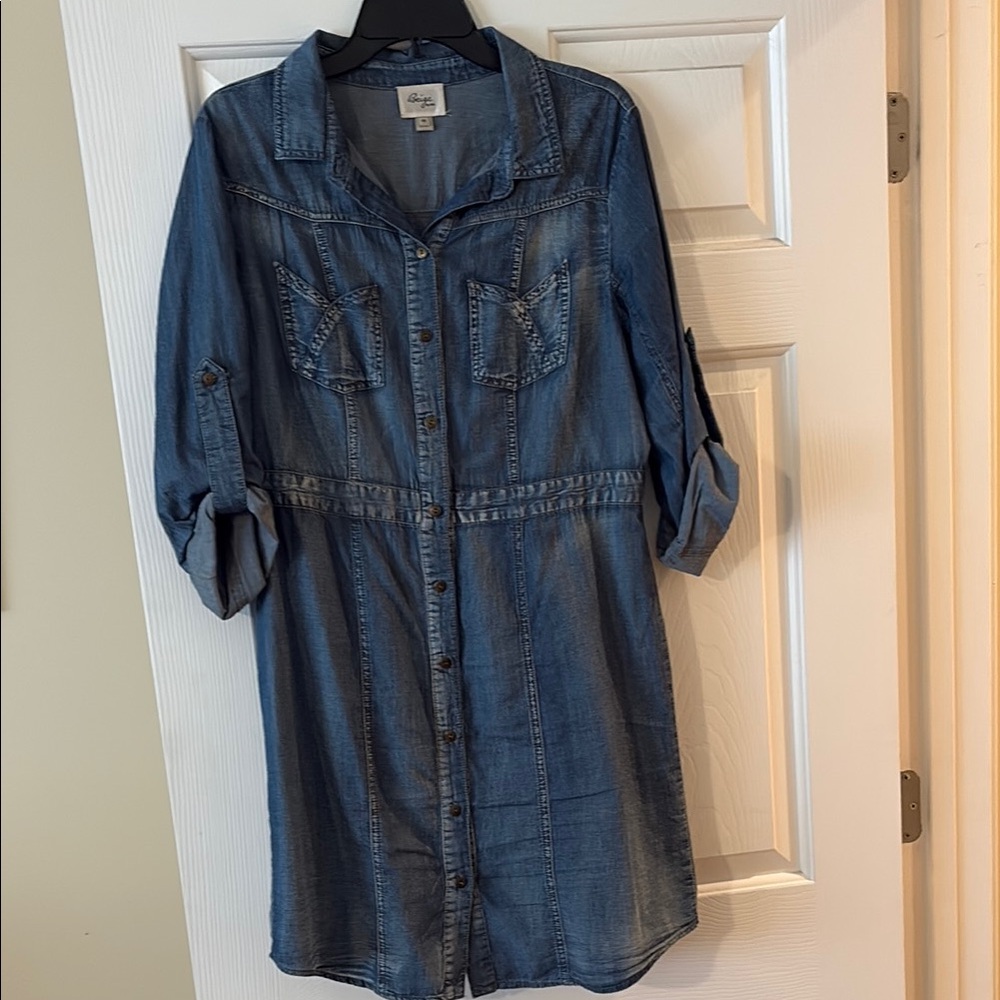Beige by eci Denim Blue Shirt Dress